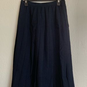Vintage VTG Brooks Brothers Blue Green Patterned Pleated Maxi Skirt 12